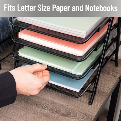 Mind Reader Metal Mesh Front Loading Letter Tray, Letter/Legal Size, Black (4TPAPER-BLK)