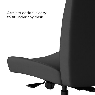 Union & Scale™ Workplace2.0™ Task Chair Upholstered, Armless, Iron Ore Fabric, Synchro Tilt (54166)