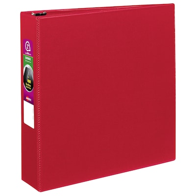 Avery 2" 3-Ring Non-View Binders, Slant Ring, Red (27203)