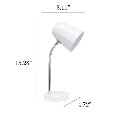Simple Designs Sleek Essentials LED Desk Lamp, 15.28", Off White (LD1075-OFF)