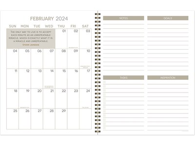 2023-2024 TF Publishing Beige Blooms 9" x 11" Academic Weekly & Monthly Planner, Paperboard Cover, Brown/Beige (AY24-9718)