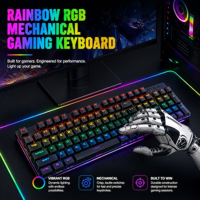 SaharaCase Wired Gaming Keyboard & Mouse Combo, Black (KB36)