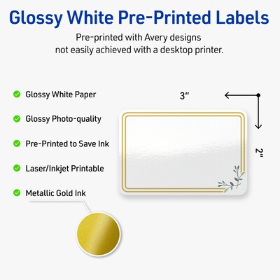 Avery Laser/Inkjet Rectangle Multipurpose Labels, 2 x 3, White, 80/Pack (S00-DMP)