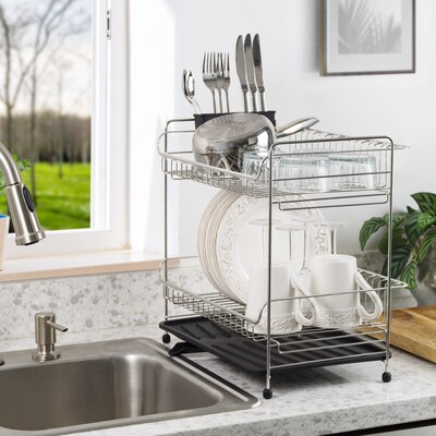 Iris Stainless Steel Dish Rack, Black (586692)