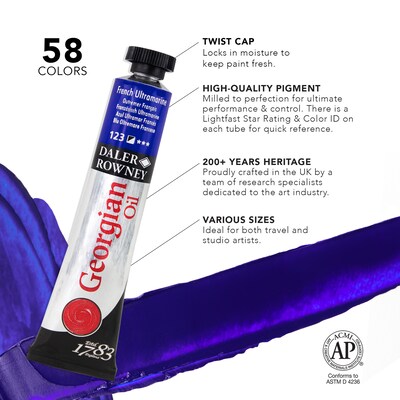 Daler-Rowney Georgian Oil Paint, Assorted Colors, 22ml, 6/Set (DRW111900150)