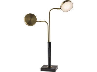 Adesso Rowan LED Desk Lamp, 25.25, Black/Antique Brass (4126-01)