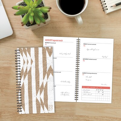 2027 Willow Creek Earthy Diamonds 3.5" x 6.5" Calendar Year Weekly & Monthly Standard Planner, Assorted Colors (66713)
