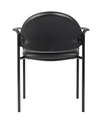 Boss Diamond Caressoft Vinyl Stacking Chair,  Black (B9501-CS)