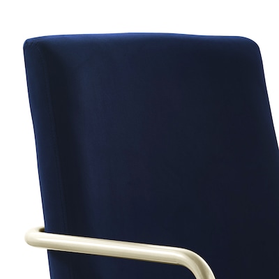 Elle Decor Giselle Fabric Computer and Desk Chair, Navy Blue/Gold (CHR10058C)