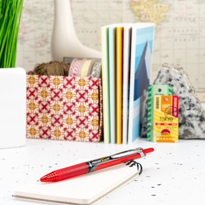 Pilot Precise V10 Retractable Rollerball Pens, Bold Point, 1.0mm, Red Ink, Dozen (PV1R-RED)