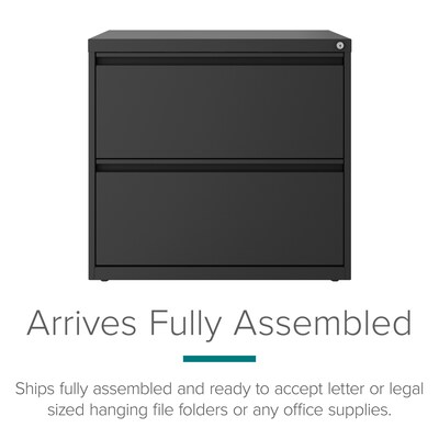Hirsh Lateral 101 2-Drawer Lateral File Cabinet, Letter/Legal Size, Lockable, 27.75H x 30W x 17.63