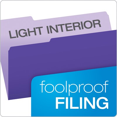 Pendaflex Recycled File Folder, 1/3-Cut Tab, Legal Size, Violet, 100/Box (43501/3VIO)