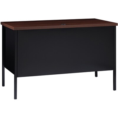 Lorell Fortress Series 46" W Right Single-Pedestal Desk, Brown/Black (LLR66948)