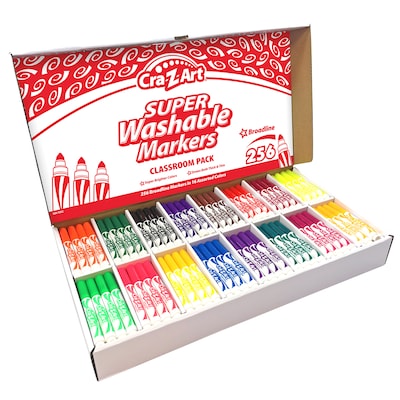 Cra-Z-Art Marker Classpacks Washable Water Based Kids Marker, Broad, Assorted Colors, 256/Box (CZA740091)
