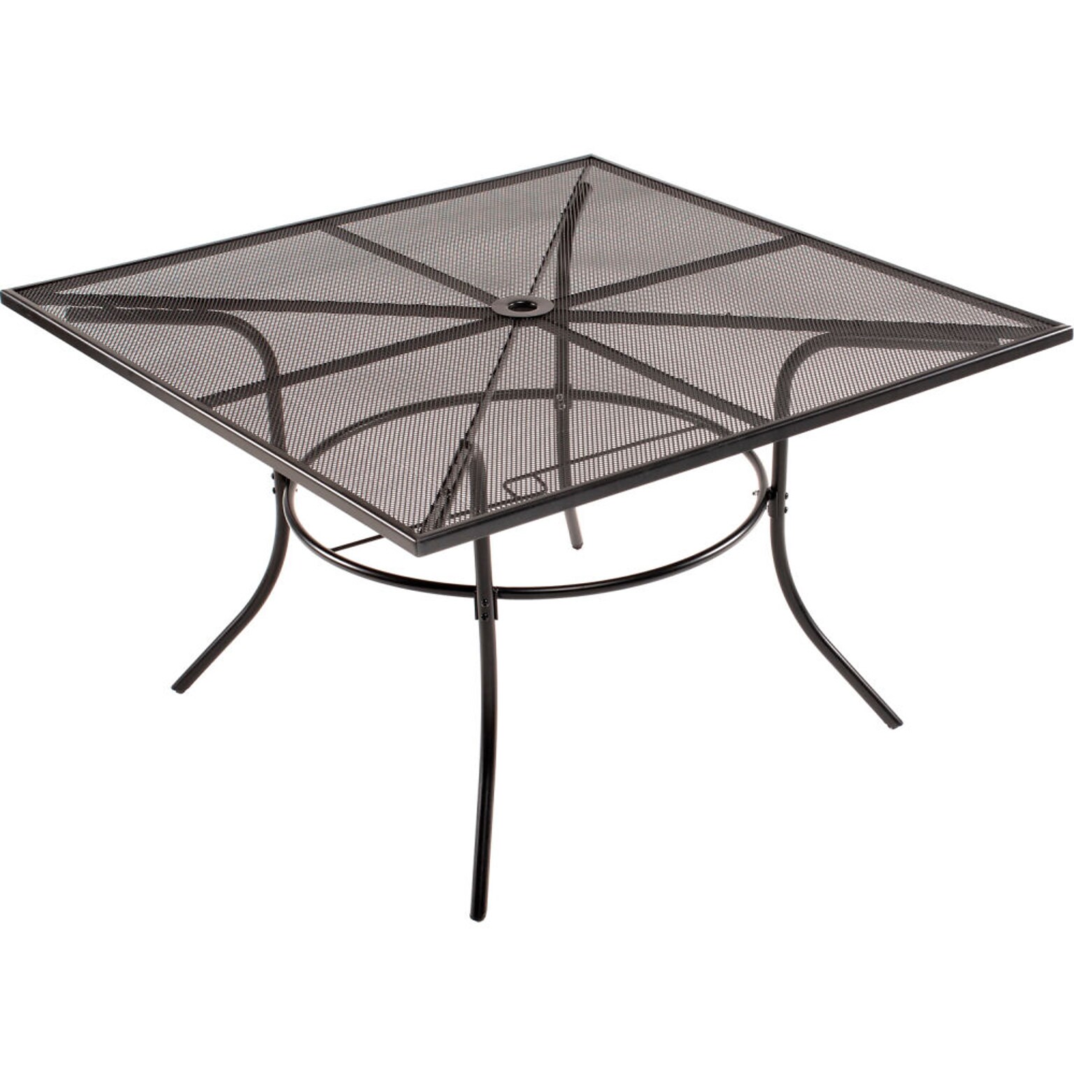 Global Industrial 48 Square Outdoor Cafe Table, Steel Mesh, Black (262081)