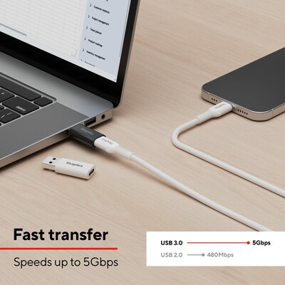 Staples TECH USB-A to USB-C & USB-C to USB-A Adapter, Male to Female, Assorted Colors, 4/Pack (ST63351)