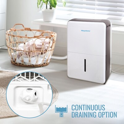 Keystone 50-Pint Portable Dehumidifier, Covers up to 4,500 sq. ft., White (KSTAD504F)