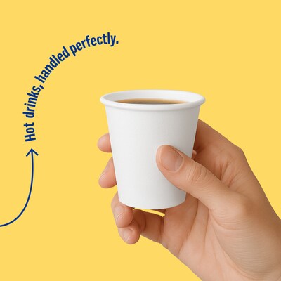 Perk™ Paper Hot Cups, 3 oz., White, 100/Sleeve, 10 Sleeves/Carton (PK59141CT)