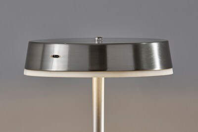 Adesso Mira 55" Brushed Steel Cordless LED Floor Lamp with Disc-Shaped Shade (2612-22)