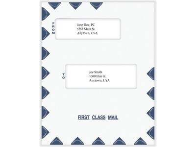 ComplyRight Moistenable Glue Tax Envelope, 9.5" x 12", White/Blue, 50/Pack (PRK37)