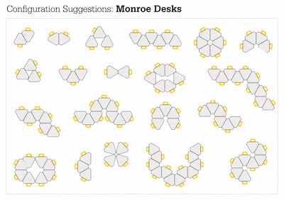 MooreCo Hierarchy Monroe Desk, 30"W x 27"D, Neutral Weft/Platinum Base (703673563000)