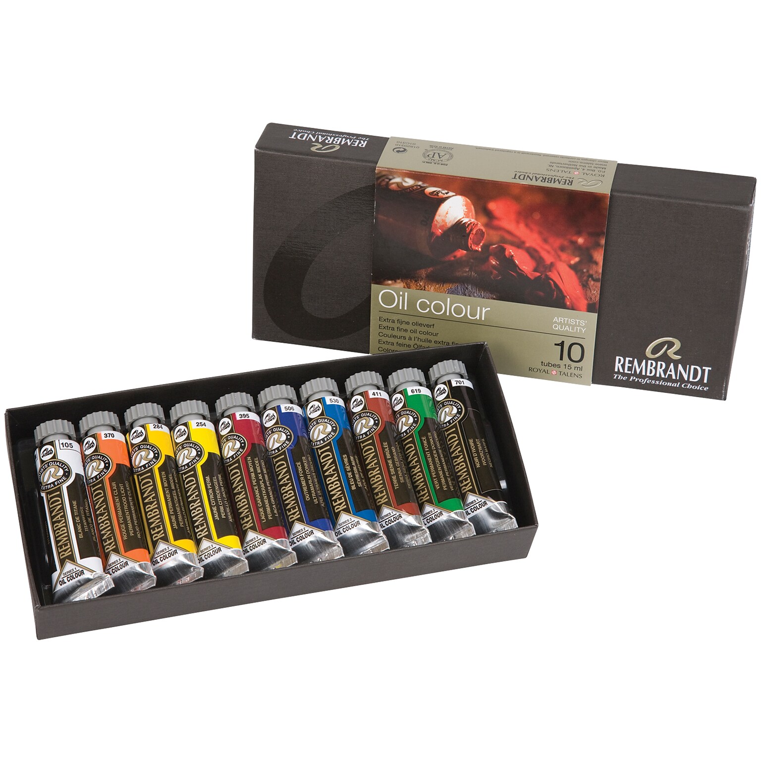 Rembrandt Oil Paint, Assorted Colors, 10/Set (RBX01820310)