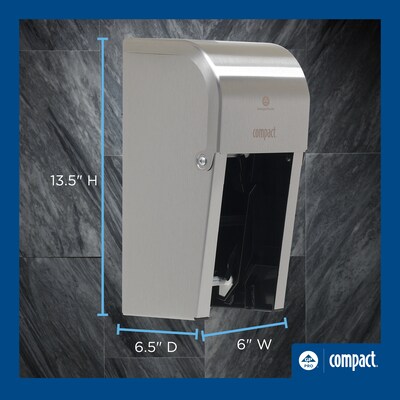 Georgia-Pacific Compact Coreless 2-Roll Toilet Paper Dispenser, Stainless (56782)