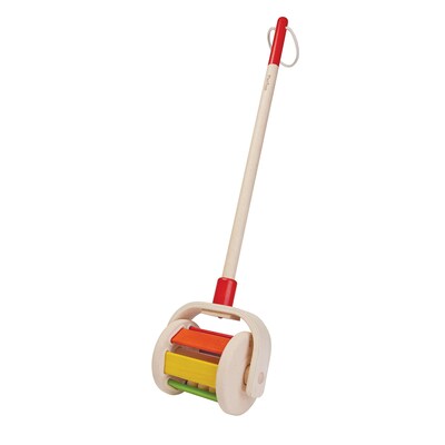 Plan Toys Walk N Roll Wooden Push & Pull Toy, Multicolored (PTS5137)