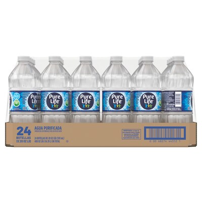 Pure Life Purified Water, 20 oz., 24/Carton (12255068)