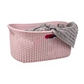 Mind Reader Basket Collection 10.57-Gallon Laundry Basket with Handles, Plastic, Pink (40LBASK-PNK)