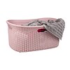 Mind Reader Wheeled Plastic Laundry Basket, Pink (40LBASK-PNK)