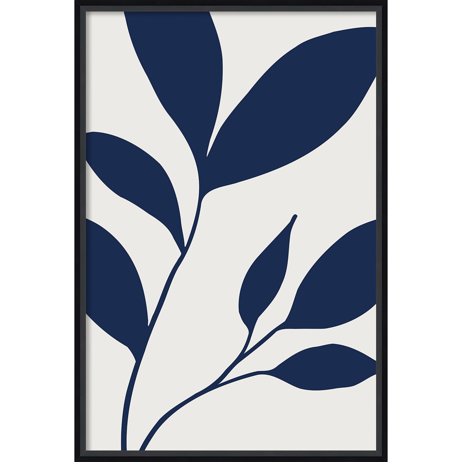Amanti Art Modern Blue Botanical Abstract Print No 2 by The Creative Bunch Studio Wood Framed Wall Art Print, 23 x 33