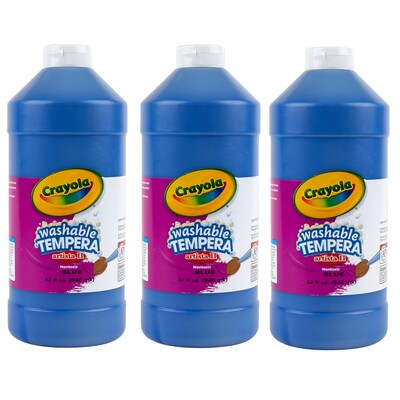 Crayola Artista II Washable Tempera Paint, Blue, 32 oz., 3/Bundle (BIN543132042-3)