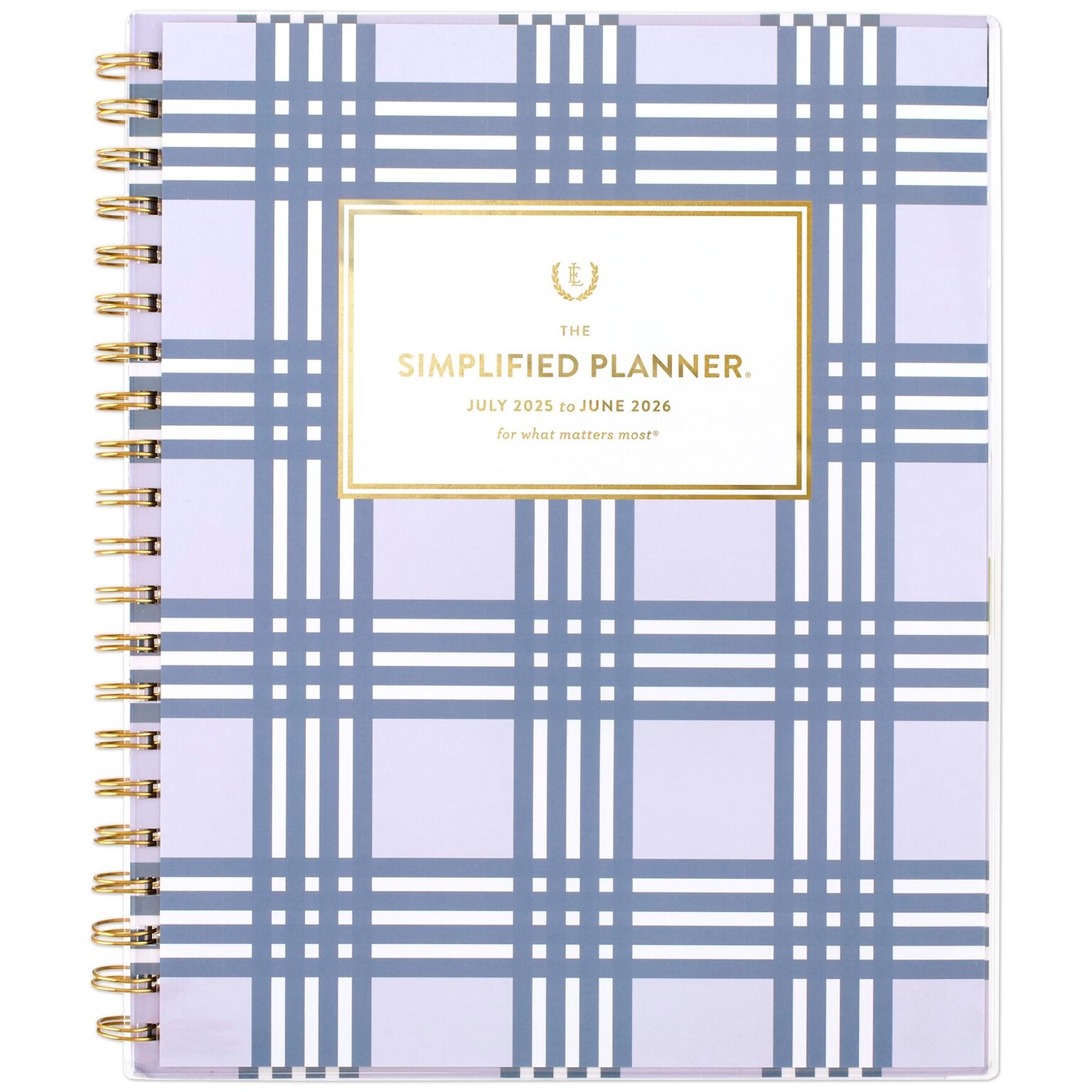 2025-2026 AT-A-GLANCE Simplified by Emily Lilac Plaid 8.5 x 11 Academic Weekly & Monthly Planner, Poly Cover (EL39-901A-26)