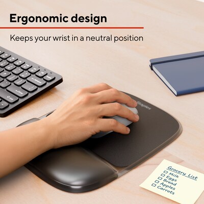 Quill Brand® Mouse Pad with Gel Wrist Rest, Black Crystal