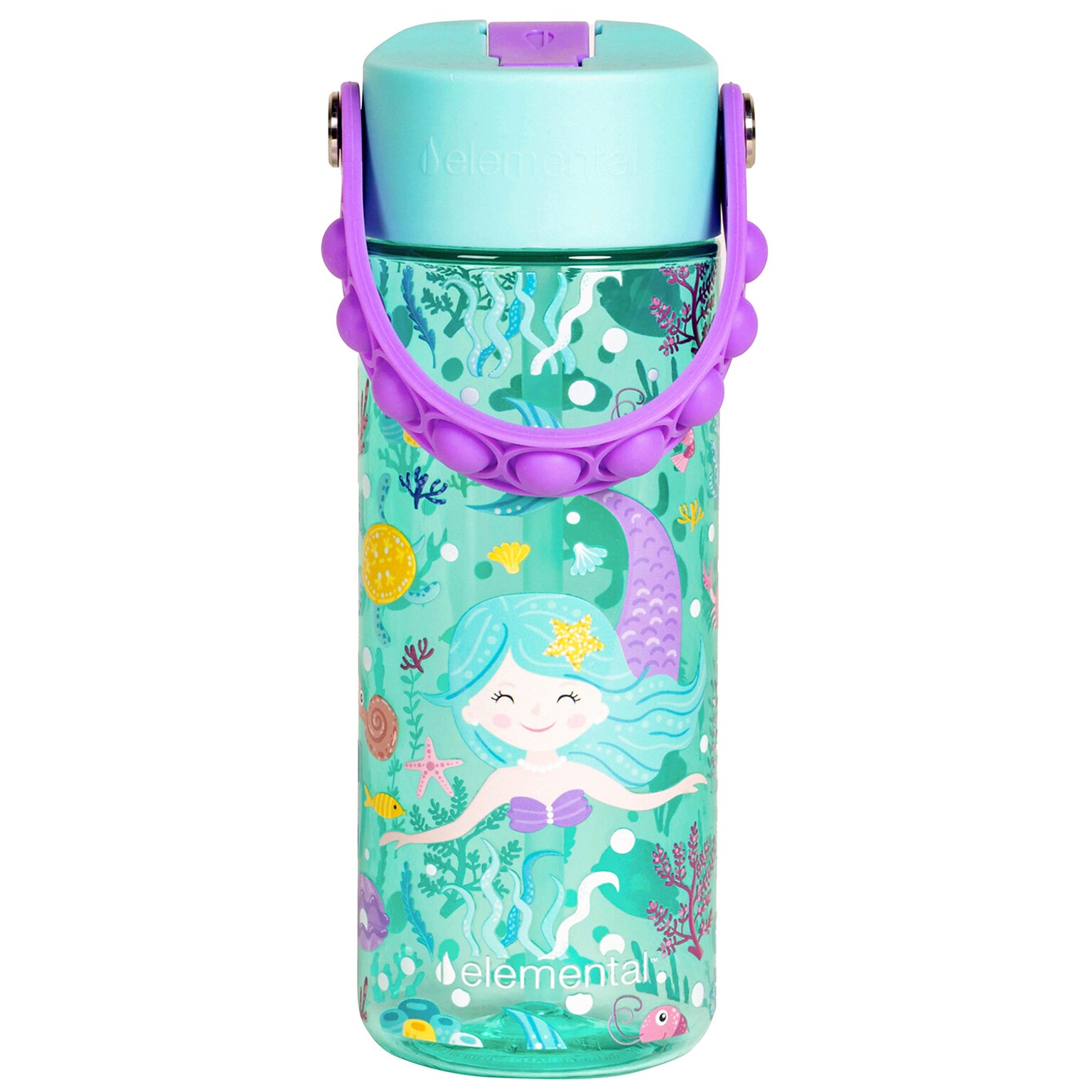 Elemental Splash Pop Plastic Water Bottle, 18 oz., Mermaid (EMLETR18MM15P)