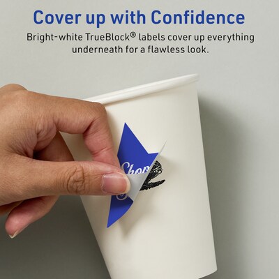 Avery TrueBlock Burst Multipurpose Labels, 2-1/4" x 2-3/8", White, 1200/Box (94611)