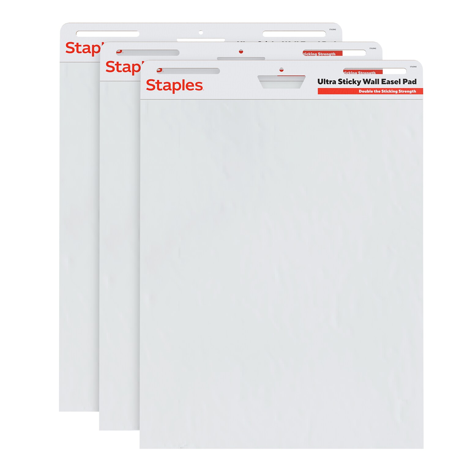 Staples Ultra Sticky Wall Easel Pad, 25 x 30, 20 Sheets/Pad, 3 Pads/Pack (ST62840)