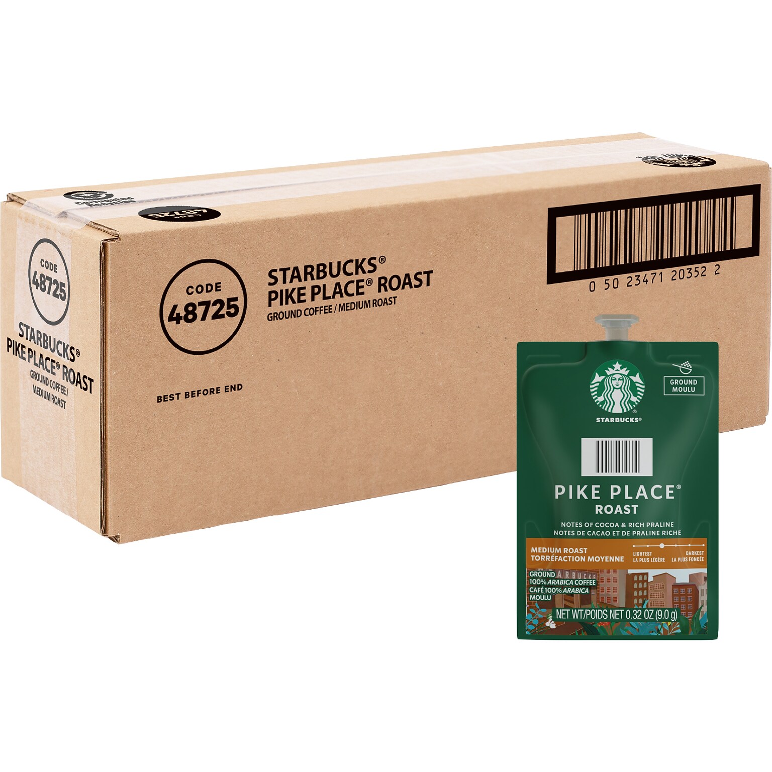 Starbucks Pike Place Roast Coffee Flavia Freshpack, Medium Roast, 38/Carton (48725)