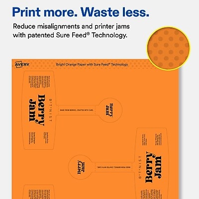 Avery Laser/Inkjet Multipurpose Labels, 5-1/8" x 4", Bright Orange, 240 Labels/Box (19479370723)