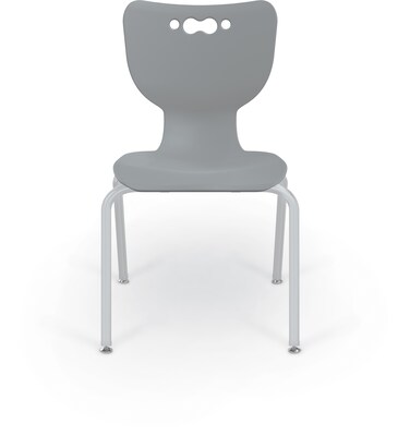 MooreCo 18" Hierarchy Student Chair with 4 Legs, Grey/Platinum Base (703673561952)