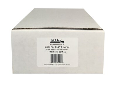 Tabbies Medical Chart Index Divider Sheets, Manila, 400/Box (TAB54519)