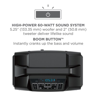 ION Sport Boom Wireless Bluetooth All-Weather Rechargeable Portable Speaker, Water Resistant, Black (SPRTBOOMXUS)