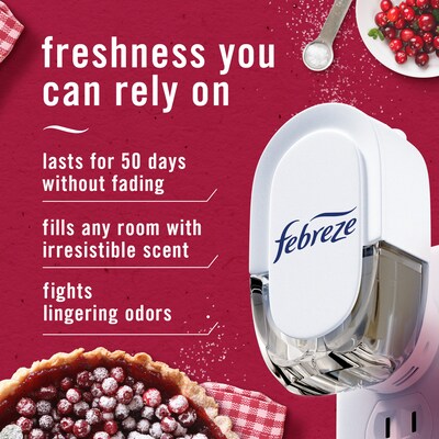 Febreze Plug Air Freshener Scented Oil Refill, Cranberry Crumble Scent, 0.87 oz, 2/Pack (03416)