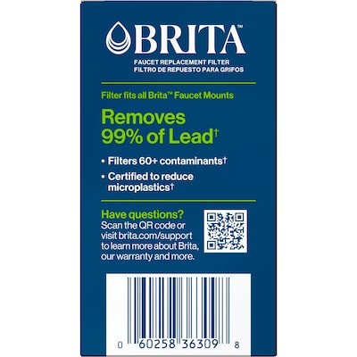 Brita On Tap Water Filtration System Faucets Replacement Filters, White (36309)