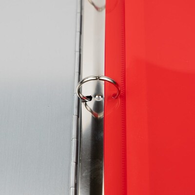 JAM Paper Plastic Binder Pocket, Red, 3/Pack (218VB1REX3)