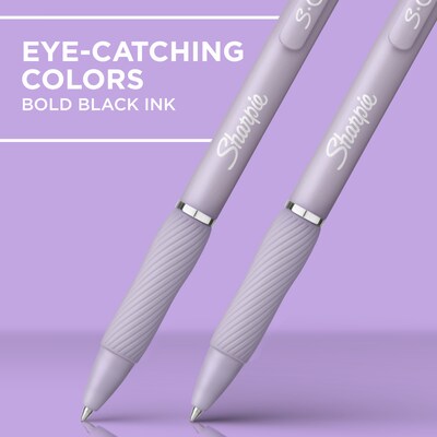 Sharpie® S-Gel, Gel Pens, Medium Point (0.7mm), Violet Barrel, Black Ink, 4 Count, (2195670)