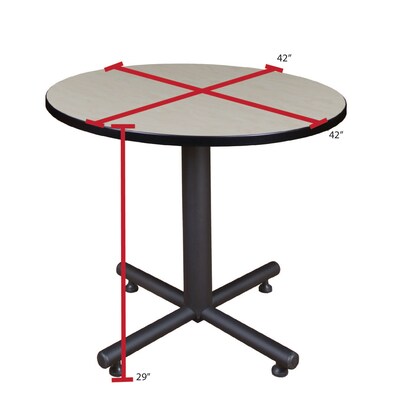 Regency 42" Round Laminate Maple Table with 4 M Stacker Chairs, Blue (TKB42RNDPL47BE)