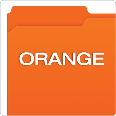 Pendaflex File Folder, 1-Tab, Assorted, Legal Size, Orange, 100/Box (R153 1/3 ORA)