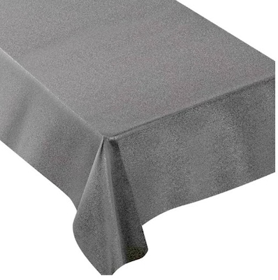 JAM PAPER Premium Shimmer Fabric Tablecloth, Long Rectangle 60 x 104 inch, Metallic Pewter Grey, 1 R